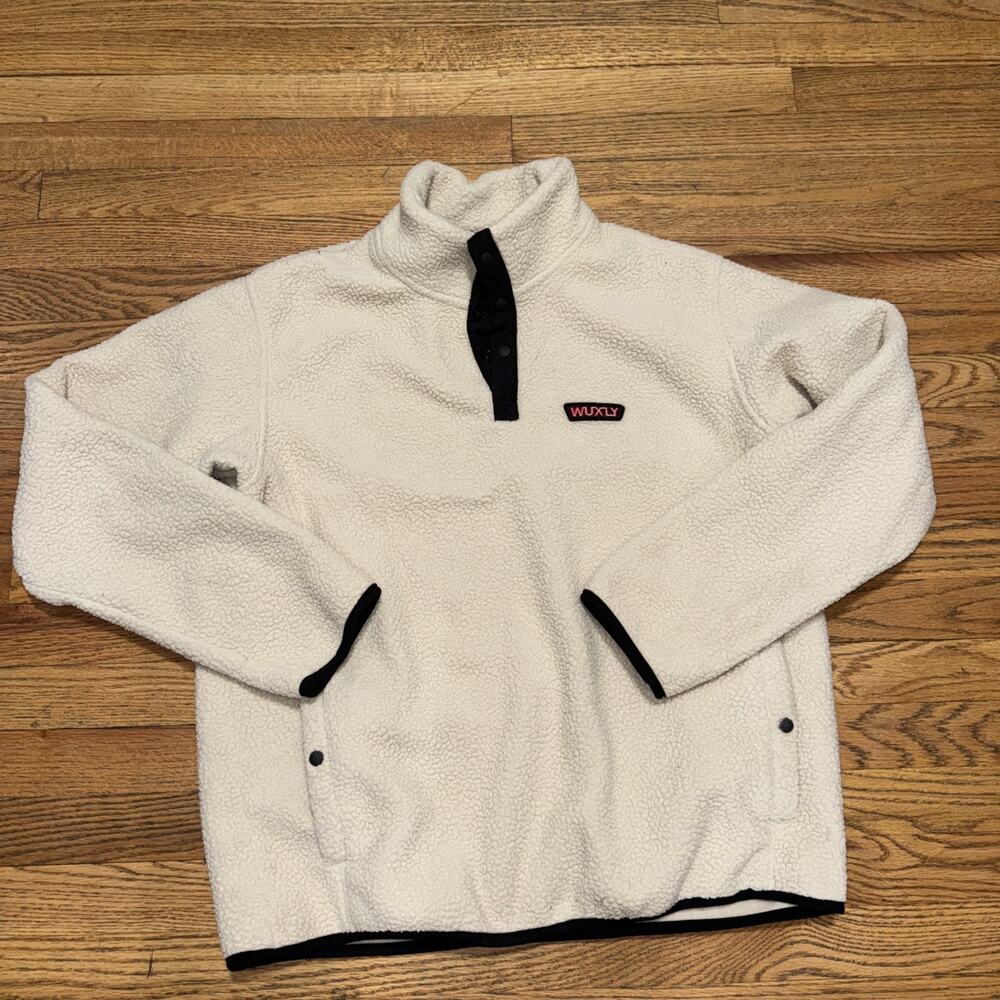 Wuxly Men’s Sustainable Fleece Sweater Size XL Pullover Beige Made In Canada